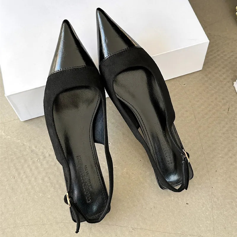 Alicia · Slingback in camoscio con tacco a rocchetto