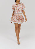 Anna · Camicetta a fiori con pizzo — Rosa