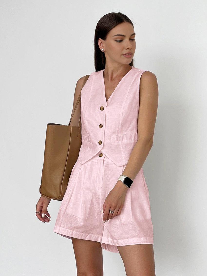 Abigail | Shortsset i bomull och linne