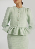 Andora · Giacca in tweed con peplo — Pistacchio