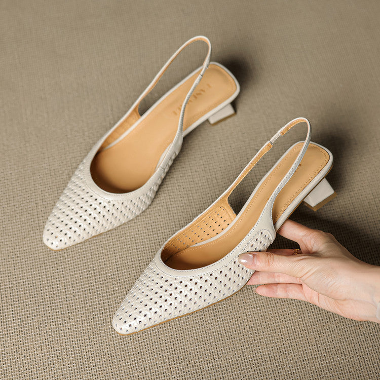 Aden | Slingback i äkta läder