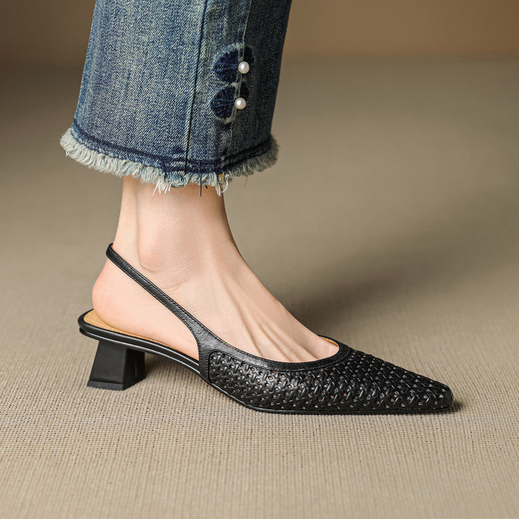 Aden | Slingback i äkta läder