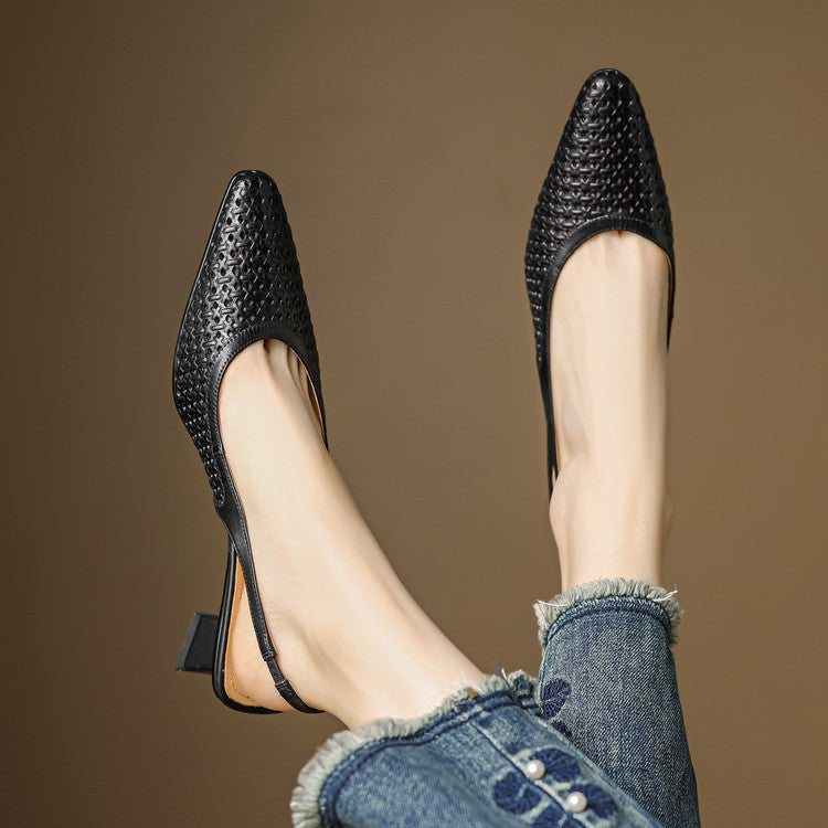 Aden | Slingback i äkta läder