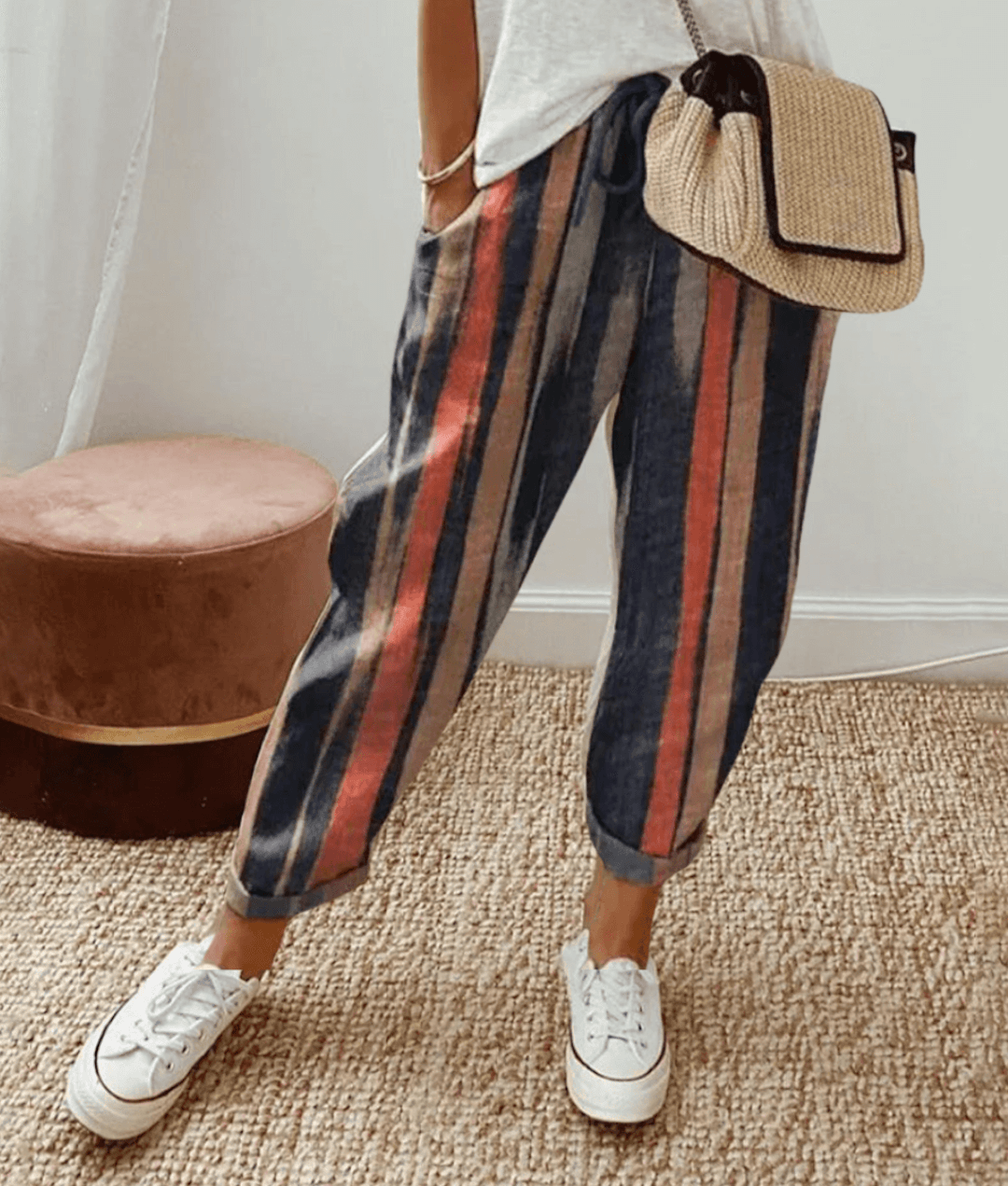 Alison · Pantaloni stampati con vita elastica