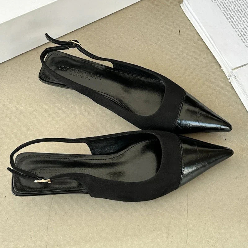 Alicia · Slingback in camoscio con tacco a rocchetto