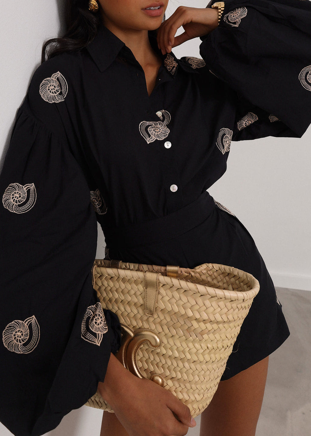 Avia Embroidered Cotton Shorts | Black
