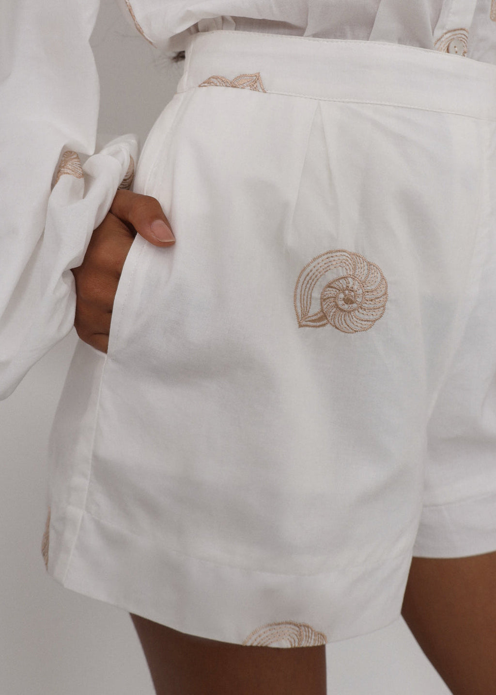 Avia Embroidered Cotton Shorts | White