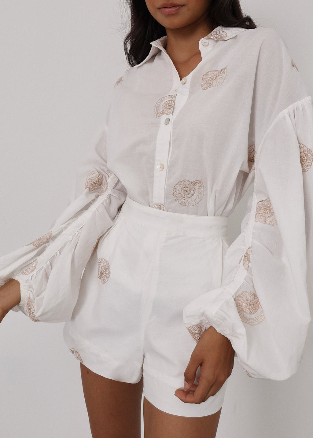 Avia Embroidered Cotton Shorts | White