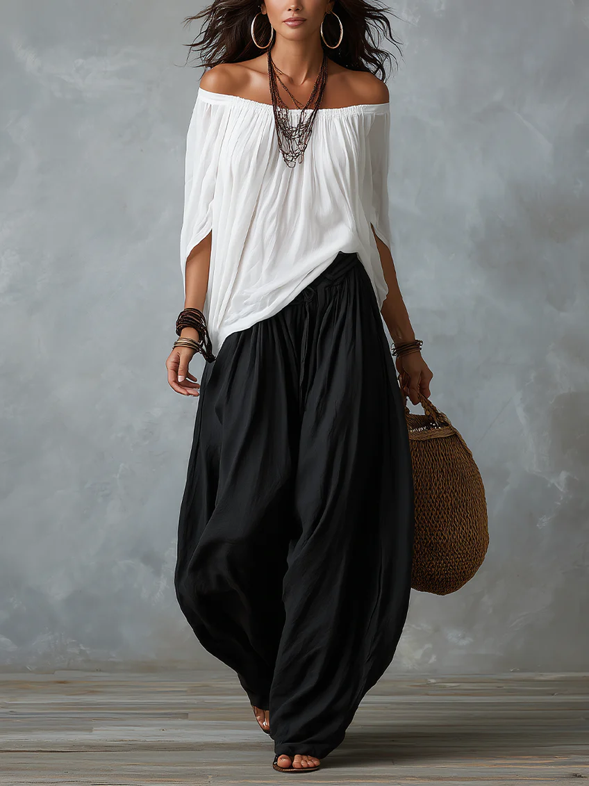 Jasmin | Set med off shoulder-topp och byxor
