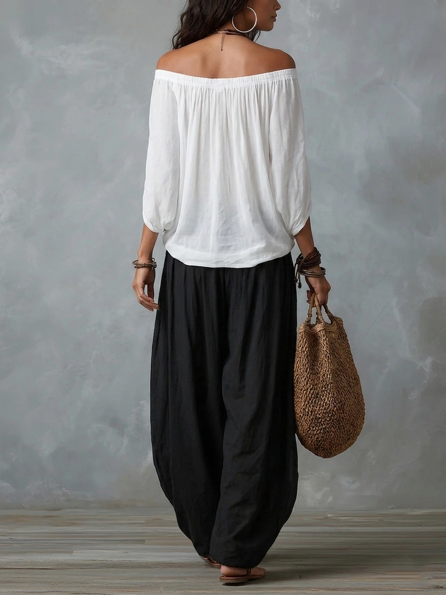 Jasmin | Set med off shoulder-topp och byxor
