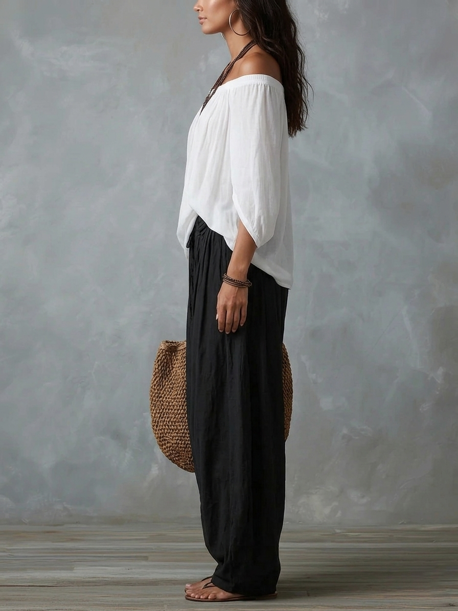 Aaliyah | Set med off shoulder-topp och byxor