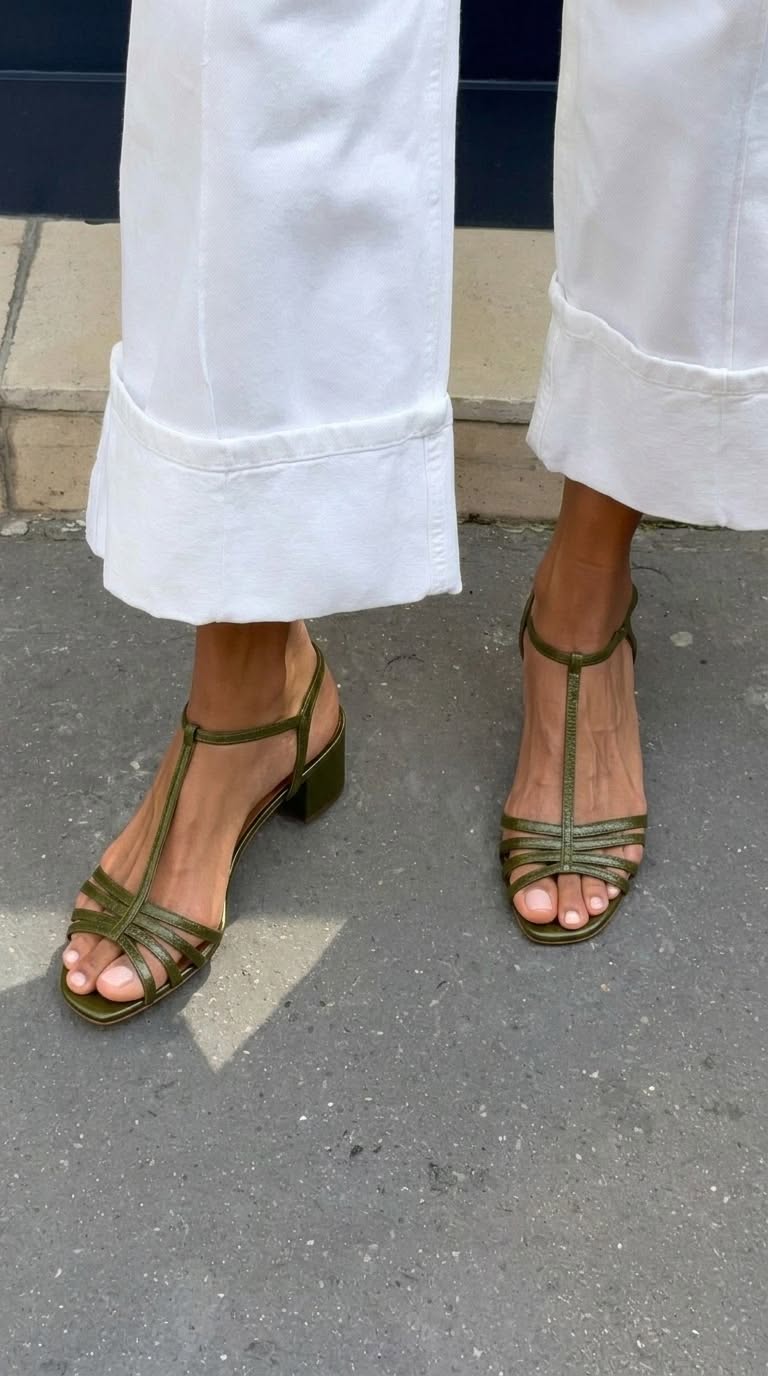 Allegra · Sandali dorati con tacco basso