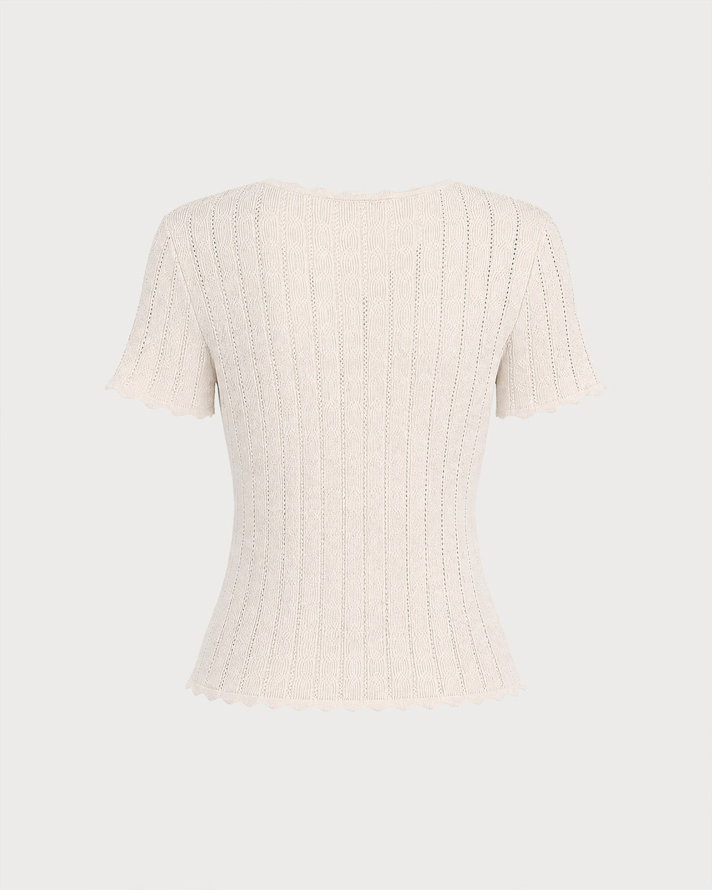 Apricot Cut Out Button Knit Sweater