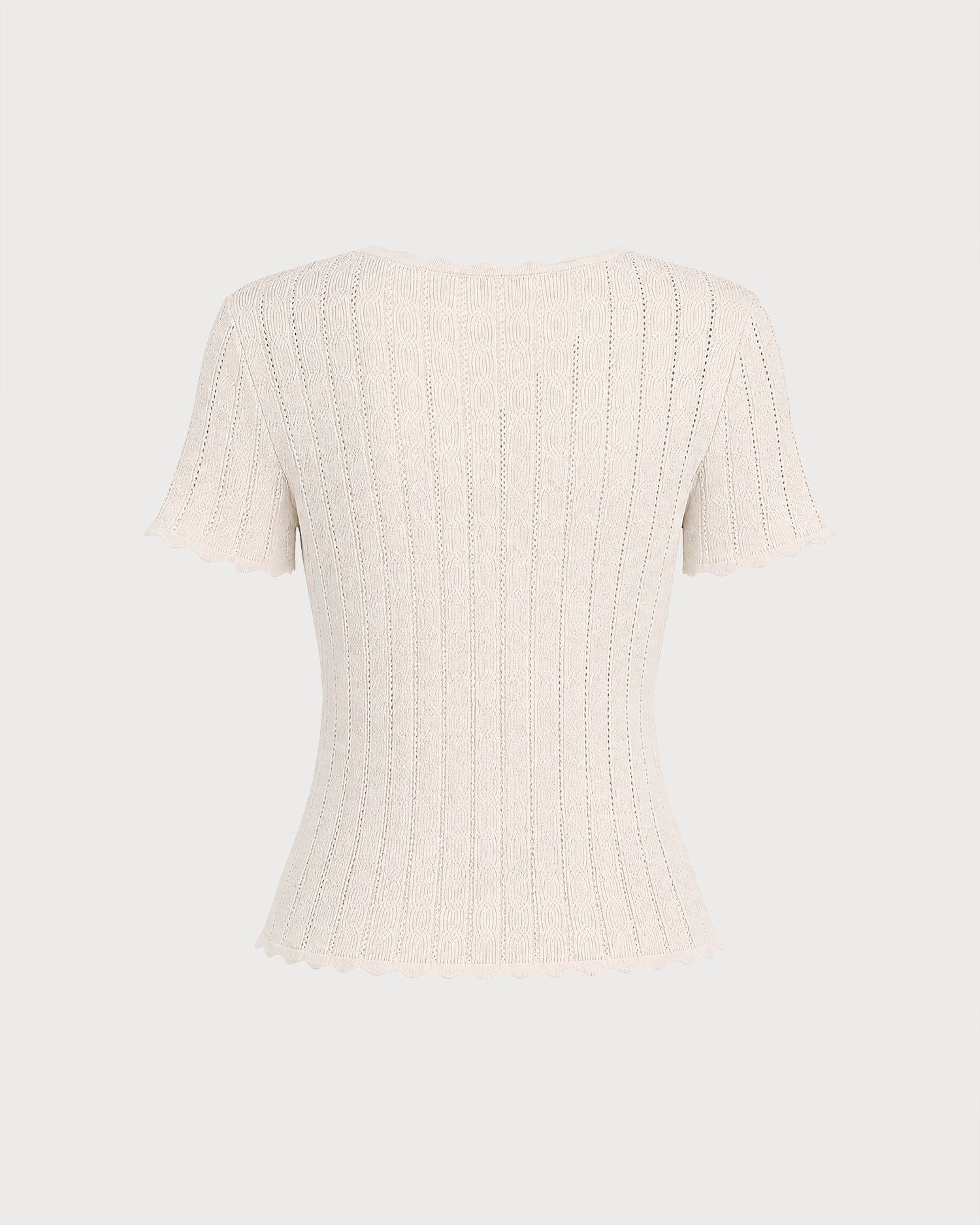 Apricot Cut Out Button Knit Sweater