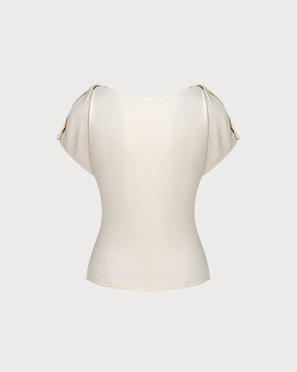 Apricot Cowl Neck Button Knit Tee