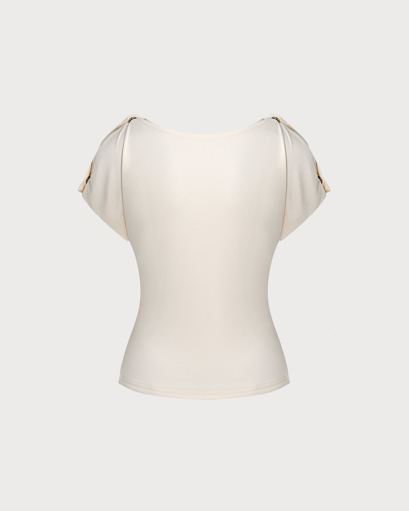 Apricot Cowl Neck Button Knit Tee