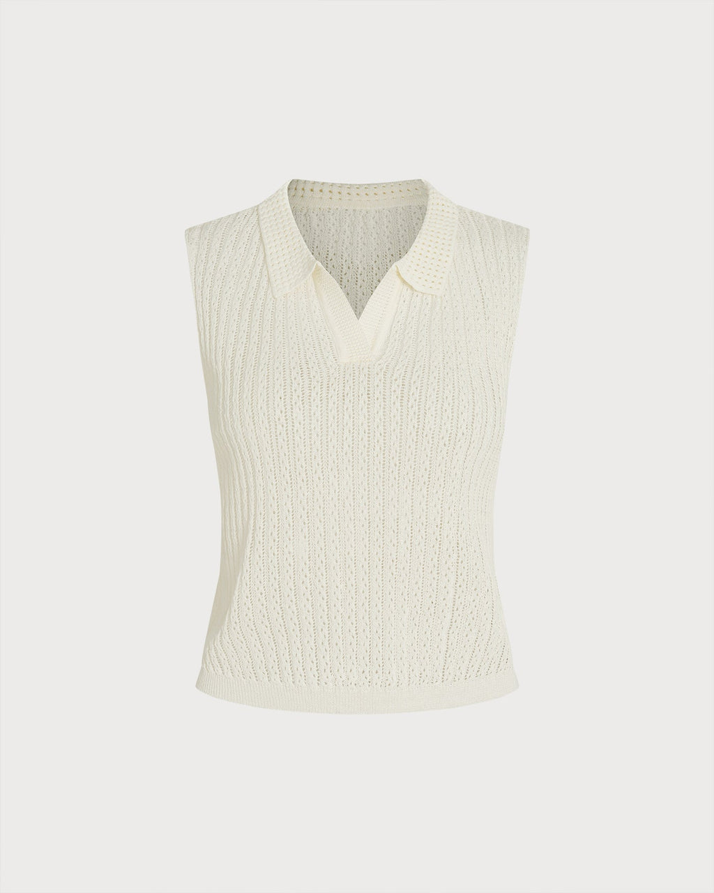 Apricot Collar Cut Out Textured Tank