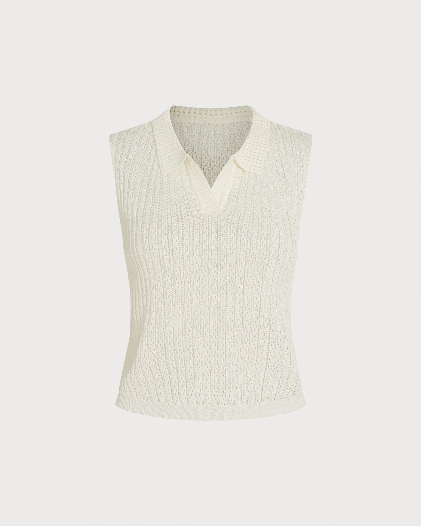 Apricot Collar Cut Out Textured Tank