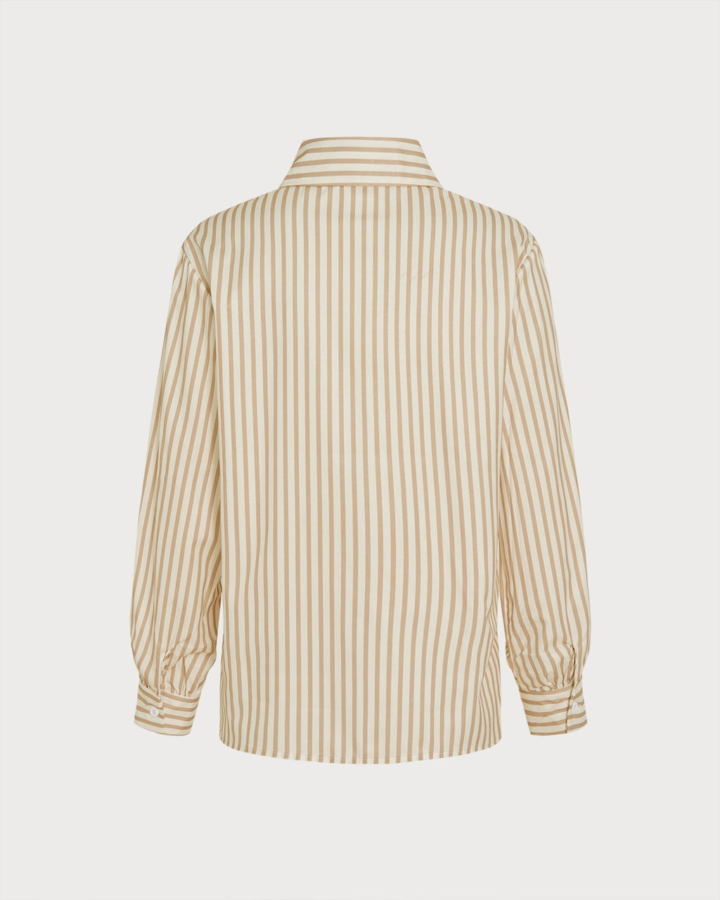 Apricot Collar Striped Button Shirt