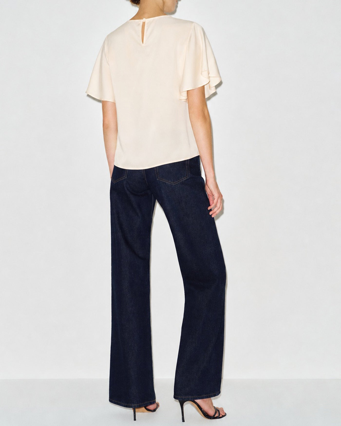 Apricot Cowl Neck Butterfly Sleeve Tee