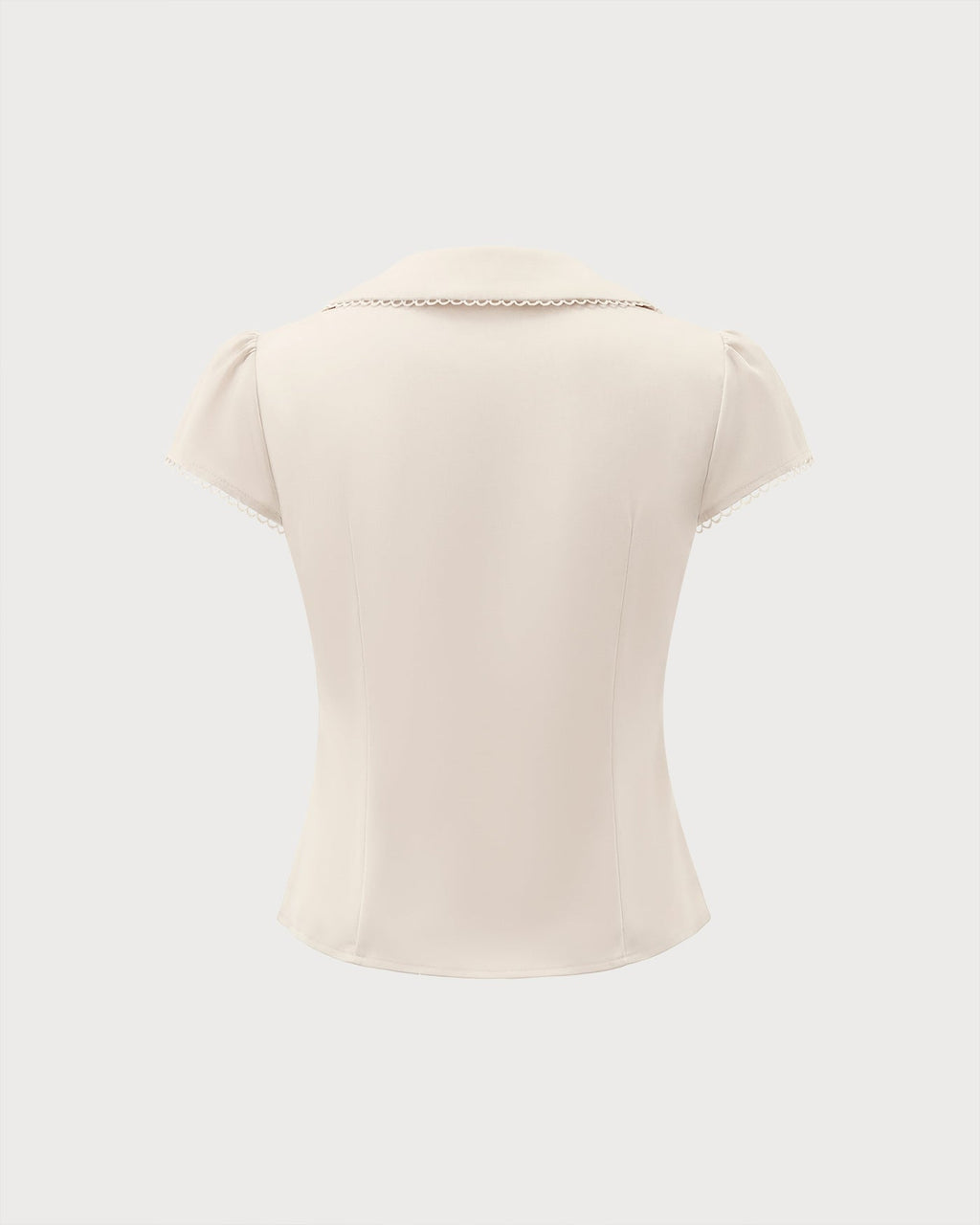 Apricot Collar Lace Splicing Tee