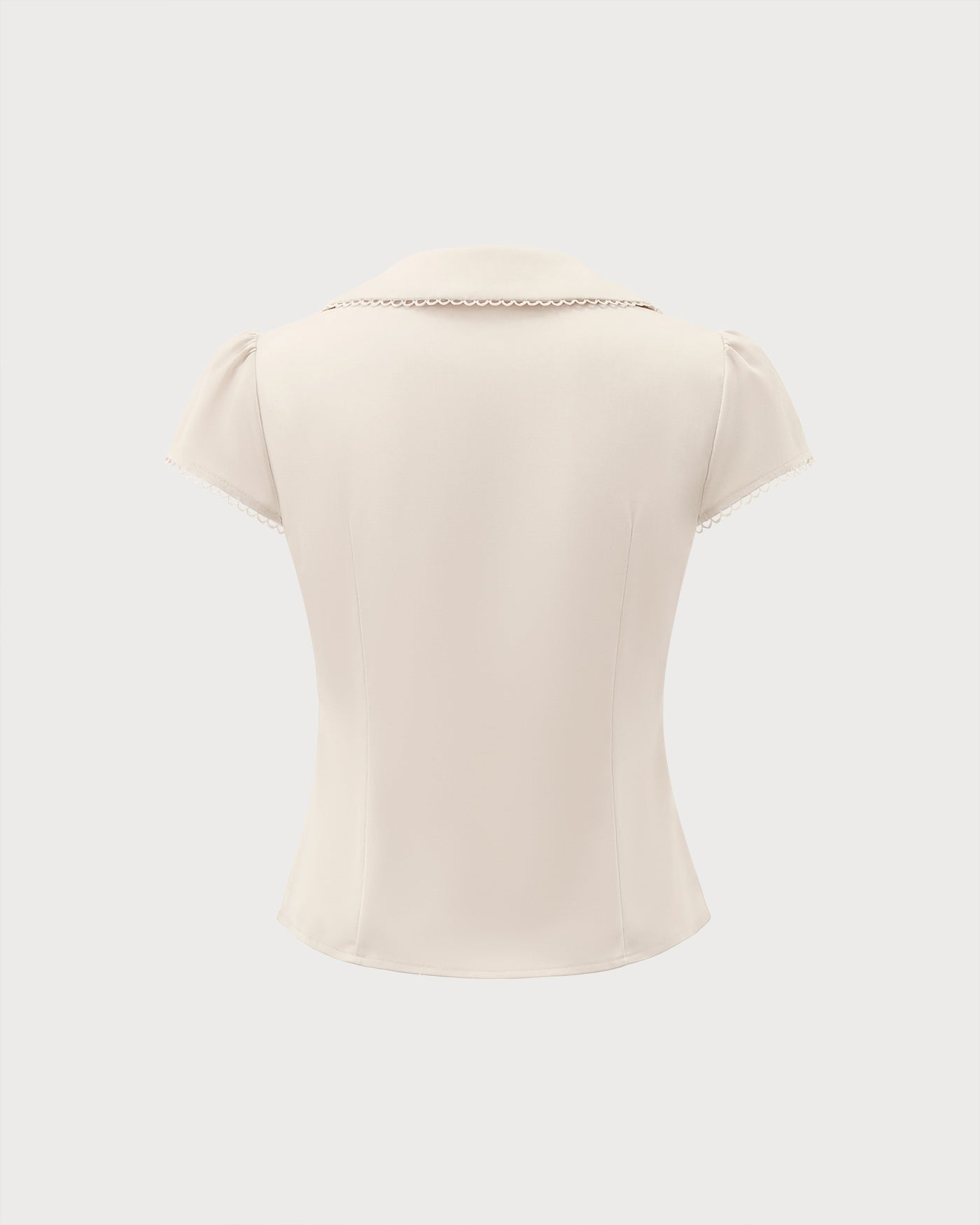 Apricot Collar Lace Splicing Tee